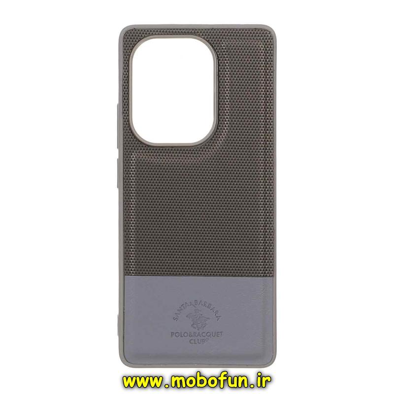 قاب گوشی Redmi Note 13 Pro 4G / Poco M6 Pro 4G / Redmi Note 14S شیائومی چرمی سوزنی کلاسیک POLO پولو سخت HARD خاکستری کد 95509