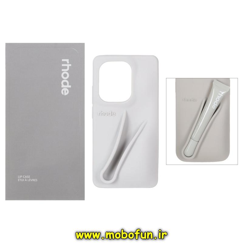 قاب گوشی Redmi Note 13 Pro 4G / Poco M6 Pro 4G / Redmi Note 14S شیائومی سیلیکونی پاک کنی اورجینال rhode روود همراه با لیپ گلاس طوسی کد 95530