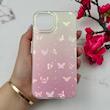 قاب گوشی iPhone 13 / iPhone 14 آیفون فانتزی براق IMD لیزری لاکچری سخت HARD طرح پروانه کد 111929