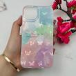 قاب گوشی iPhone 13 / iPhone 14 آیفون فانتزی براق IMD لیزری لاکچری سخت HARD طرح پروانه کد 111930