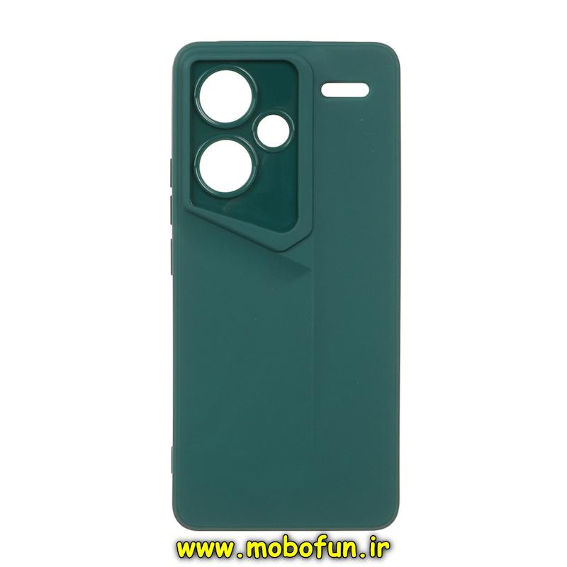 قاب گوشی Redmi Note 13 Pro Plus شیائومی Porsche Design سیلیکونی ژله ای محافظ لنز دار سبز تیره کد 95562
