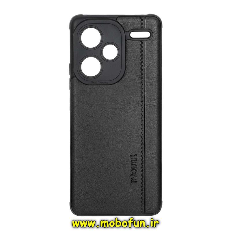 قاب گوشی Redmi Note 13 Pro Plus شیائومی طرح ژله ای چرمی ساده Ryourk مشکی کد 95567