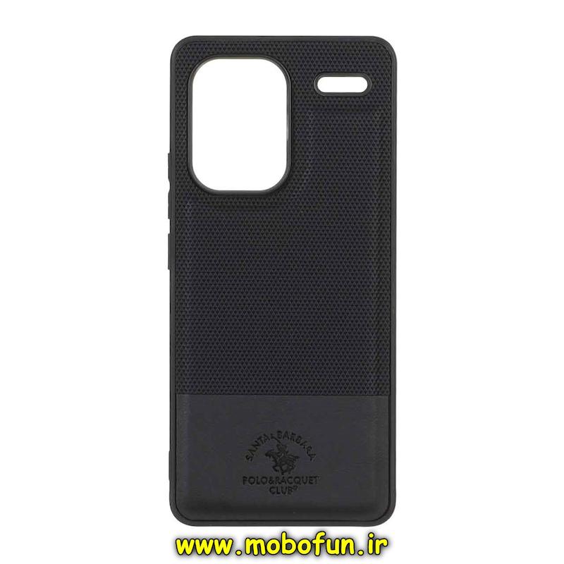 قاب گوشی Redmi Note 13 Pro Plus شیائومی چرمی سوزنی کلاسیک POLO پولو سخت HARD مشکی کد 95568