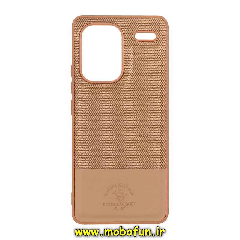 قاب گوشی Redmi Note 13 Pro Plus شیائومی چرمی سوزنی کلاسیک POLO پولو سخت HARD قهوه ای کد 95572