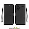 کیف گوشی Redmi Note 13 Pro Plus شیائومی مگنتی طرح چرم کتابی طرح دوخت محافظ لنزدار بند دار مشکی کد 95588