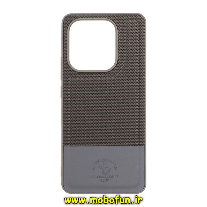 قاب گوشی Redmi Note 14 4G شیائومی چرمی سوزنی کلاسیک POLO پولو سخت HARD خاکستری کد 95597