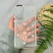 قاب گوشی Galaxy A35 سامسونگ لاکچری شفاف شاین رزینی لنز کرومی طرح پروانه کد 111685