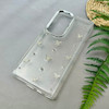 قاب گوشی Galaxy S24 Ultra سامسونگ لاکچری شفاف شاین رزینی لنز کرومی طرح پروانه کد 111724