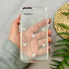 قاب گوشی iPhone 7 / iPhone 8 / iPhone SE 2020 / iPhone SE 2022 آیفون لاکچری شفاف شاین رزینی لنز کرومی طرح پروانه کد 111727