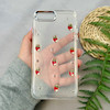 قاب گوشی iPhone 7 Plus / iPhone 8 Plus آیفون لاکچری شفاف شاین رزینی لنز کرومی طرح توت فرنگی کد 111730