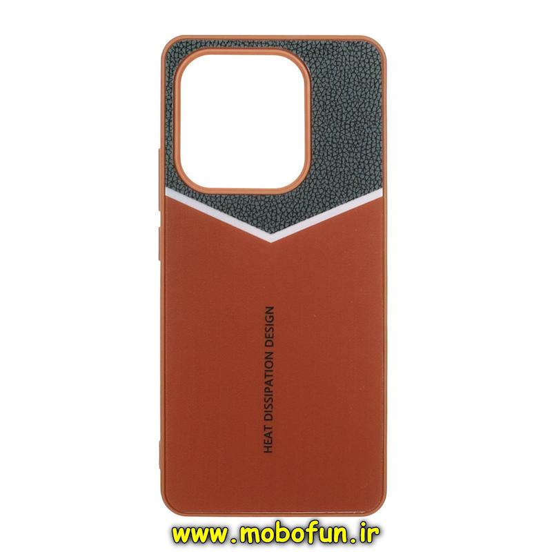 قاب گوشی Redmi Note 14 4G شیائومی پشت گلس آینه ای Heat قهوه ای کد 95618