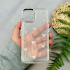 قاب گوشی iPhone 13 / iPhone 14 آیفون لاکچری شفاف شاین رزینی لنز کرومی طرح پروانه کد 111738