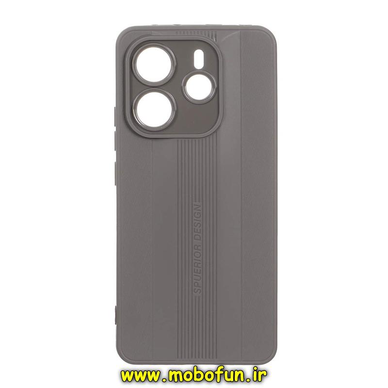 قاب گوشی Redmi Note 14 4G شیائومی Spuerior Design سیلیکونی ژله ای محافظ لنز دار خاکستری کد E21-95622