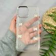 قاب گوشی iPhone 13 Pro Max آیفون لاکچری شفاف شاین رزینی لنز کرومی طرح پروانه کد 111754