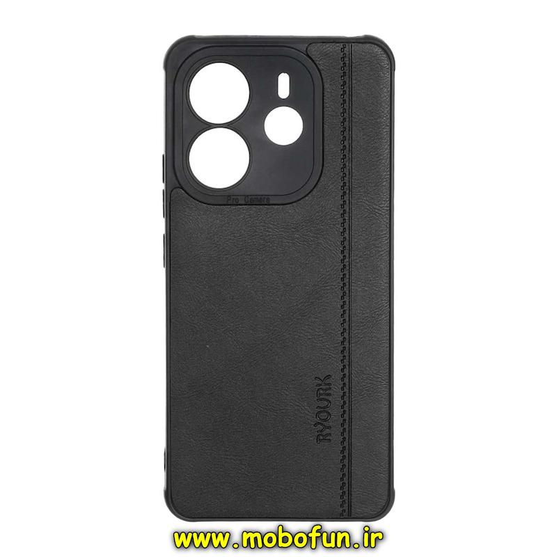 قاب گوشی Redmi Note 14 4G شیائومی طرح ژله ای چرمی ساده Ryourk مشکی کد 95638