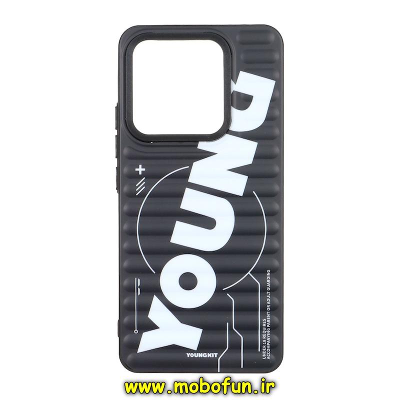 قاب گوشی Redmi Note 14 4G شیائومی یانگ کیت YOUNGKIT برجسته دور مات ایربگ دار طرح اسپرت SPORT مشکی کد 95657