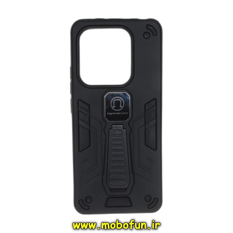 قاب گوشی Redmi Note 14 4G شیائومی طرح ضد ضربه بتمن Magnet Adsorption هولدر دار مشکی کد 95661