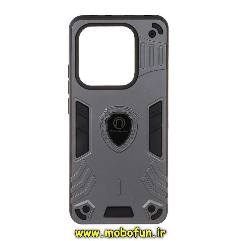 قاب گوشی Redmi Note 14 4G شیائومی طرح ضد ضربه بتمن Magnet Adsorption مگنتی خاکستری کد 95663