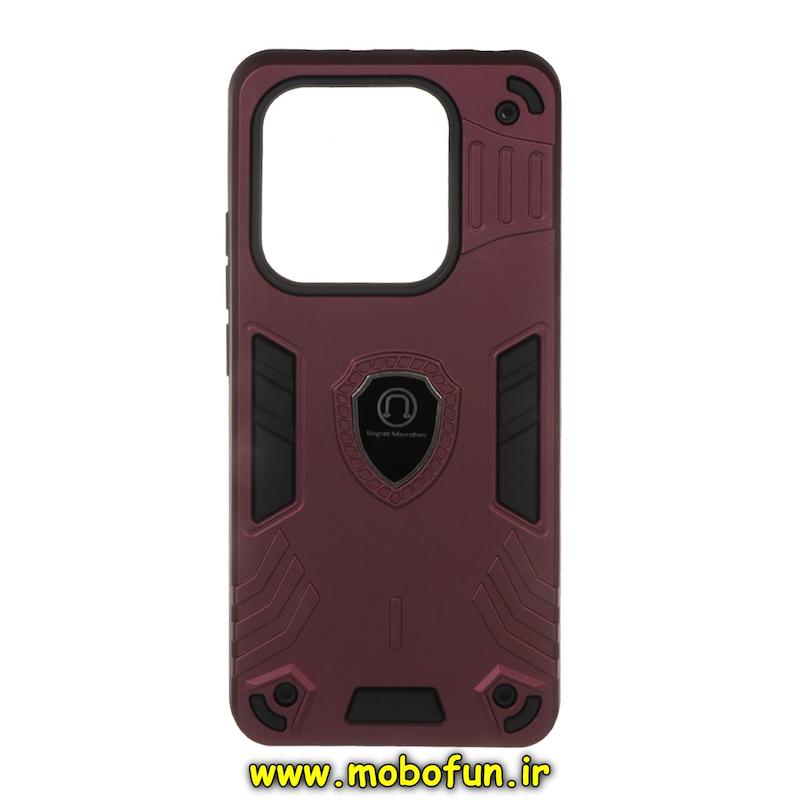 قاب گوشی Redmi Note 14 4G شیائومی طرح ضد ضربه بتمن Magnet Adsorption مگنتی زرشکی کد 95665