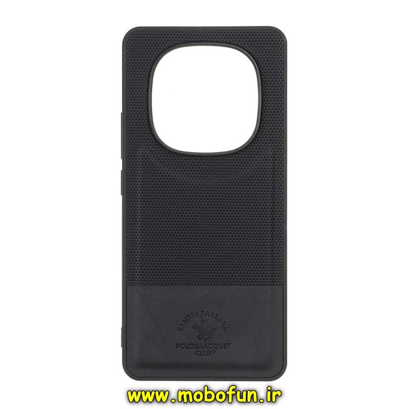 قاب گوشی Redmi Note 14 Pro 4G شیائومی چرمی سوزنی کلاسیک POLO پولو سخت HARD مشکی کد 95693