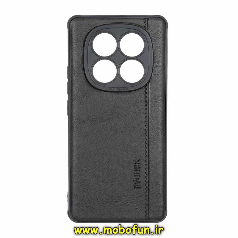 قاب گوشی Redmi Note 14 Pro 4G شیائومی طرح ژله ای چرمی ساده Ryourk مشکی کد 95701