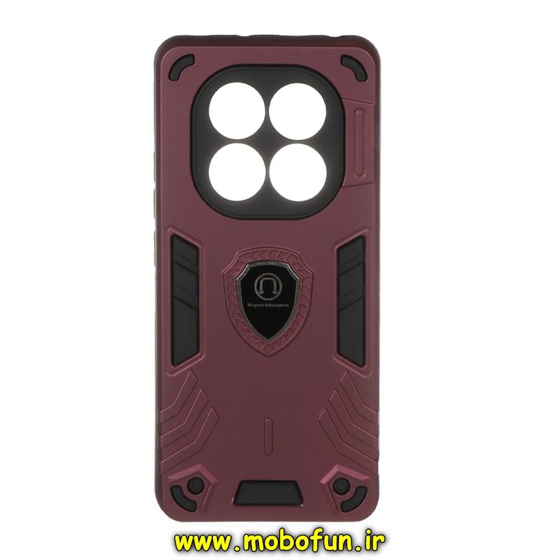 قاب گوشی Redmi Note 14 Pro 4G شیائومی طرح ضد ضربه بتمن Magnet Adsorption محافظ لنز دار زرشکی کد 95706