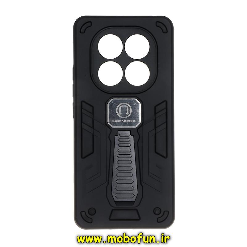 قاب گوشی Redmi Note 14 Pro 4G شیائومی طرح ضد ضربه بتمن Magnet Adsorption هولدر دار محافظ لنز دار مشکی کد 95707