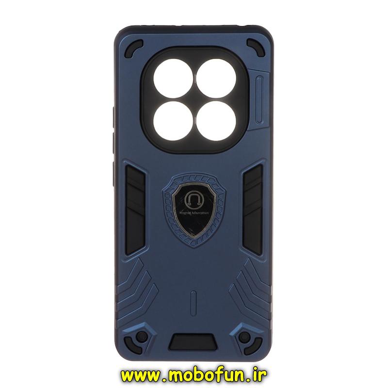 قاب گوشی Redmi Note 14 Pro 5G / Redmi Note 14 Pro Plus / Poco X7 شیائومی طرح ضد ضربه بتمن Magnet Adsorption محافظ لنز دار سرمه ای کد 95727