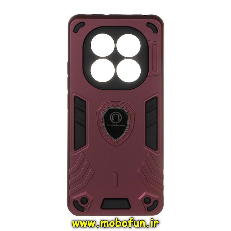 قاب گوشی Redmi Note 14 Pro 5G / Redmi Note 14 Pro Plus / Poco X7 شیائومی طرح ضد ضربه بتمن Magnet Adsorption محافظ لنز دار زرشکی کد 95729