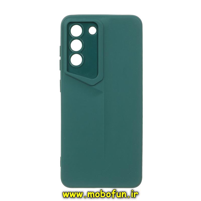 قاب گوشی Galaxy S21 FE سامسونگ سری Porsche Design سیلیکونی ژله ای محافظ لنز دار سبز تیره کد 95807