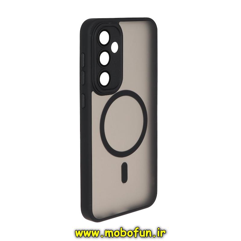 قاب گوشی Galaxy S23 FE سامسونگ مات Hard Case طرح مگ سیف دور سیلیکونی مشکی کد 95835