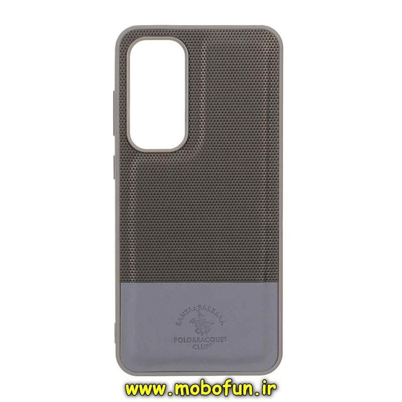 قاب گوشی Galaxy S24 FE سامسونگ چرمی سوزنی کلاسیک POLO پولو سخت HARD خاکستری کد 95857