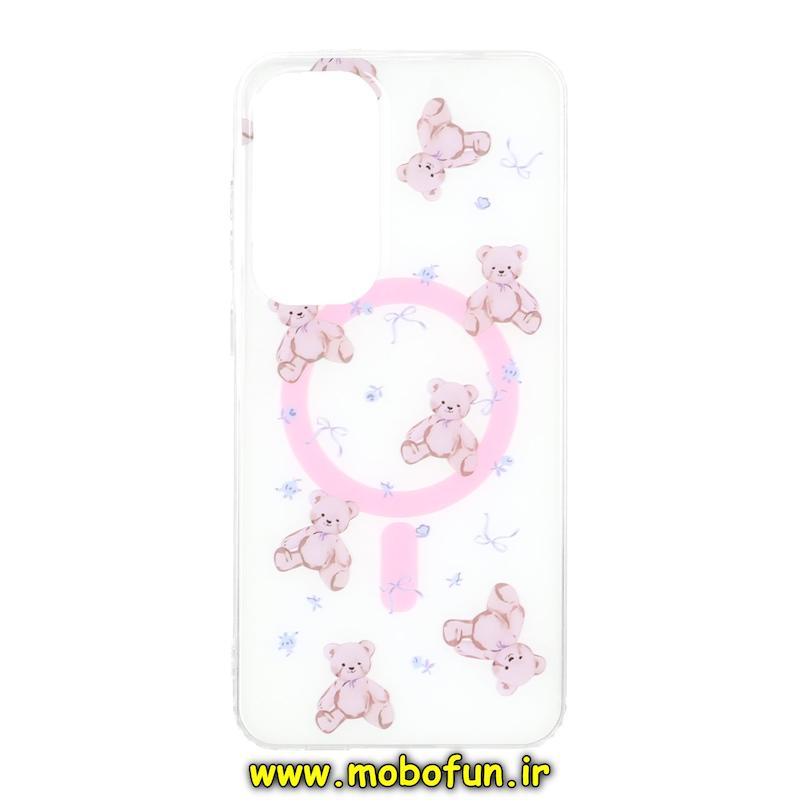قاب گوشی Galaxy S24 FE سامسونگ فانتزی براق سخت HARD طرح مگ سیف خرس تدی کد 95872
