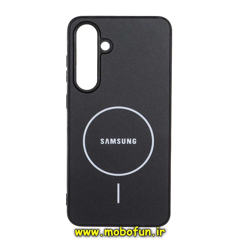 قاب گوشی Galaxy S24 FE سامسونگ مدل PVD ضد خش پشت گلس شیشه ای طرح مگ سیف مشکی کد 95881
