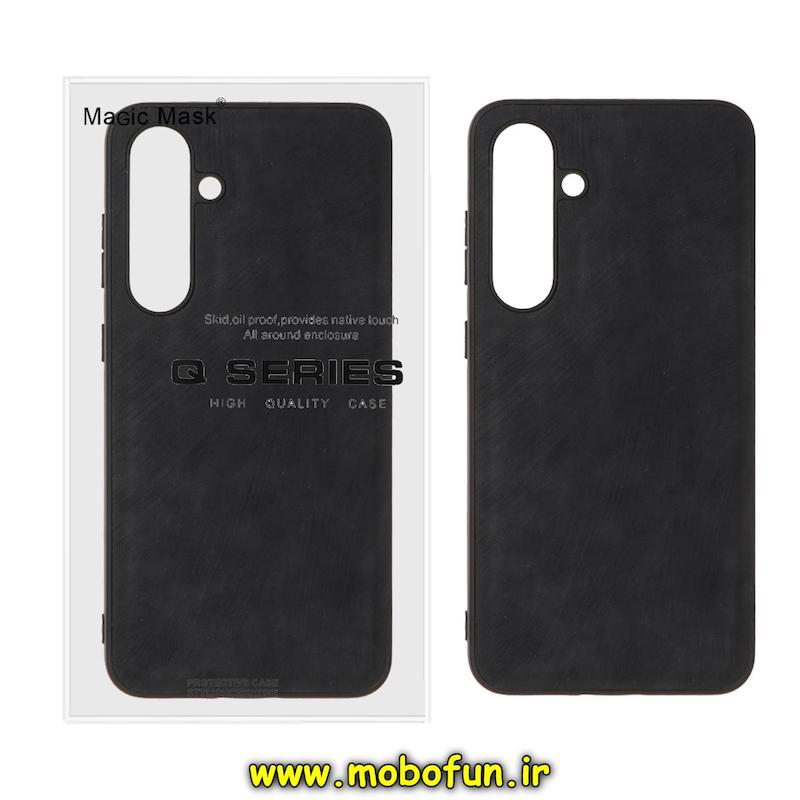 قاب گوشی Galaxy S24 FE سامسونگ طرح چرمی جیر اورجینال Q SERIES مشکی کد 95896