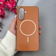 قاب گوشی Galaxy A36 سامسونگ طرح مگ سیف سخت HARD شیشه ای براق کلاسیک قهوه ای کد 112200