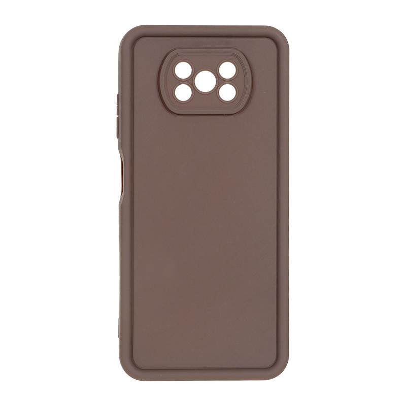 قاب گوشی Poco X3 NFC / Poco X3 Pro شیائومی سیلیکونی ژله ای Solid محافظ لنزدار قهوه ای کد 112866