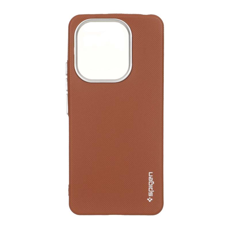 قاب گوشی Redmi Note 14 4G شیائومی لدرکیس سیلیکونی سوزنی اسپیگن Spigen قهوه ای کد 113029