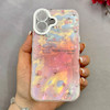 قاب گوشی iPhone 16 آیفون فانتزی ماربل لاکچری کرومی محافظ لنزدار اکلیلی طرح گل کد 113931