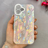 قاب گوشی iPhone 17 آیفون فانتزی ماربل لاکچری کرومی محافظ لنزدار اکلیلی طرح گل کد 113942