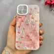 قاب گوشی iPhone 13 آیفون فانتزی ماربل لاکچری کرومی محافظ لنزدار اکلیلی طرح آلبالو کد 113951