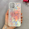قاب گوشی iPhone 13 Pro Max آیفون فانتزی ماربل لاکچری کرومی محافظ لنزدار اکلیلی طرح گل کد 113974