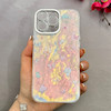 قاب گوشی iPhone 16 Pro Max آیفون فانتزی ماربل لاکچری کرومی محافظ لنزدار اکلیلی طرح پروانه کد 113982