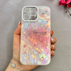 قاب گوشی iPhone 16 Pro Max آیفون فانتزی ماربل لاکچری کرومی محافظ لنزدار اکلیلی طرح گل کد 113985