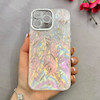 قاب گوشی iPhone 16 Pro Max آیفون فانتزی ماربل لاکچری کرومی محافظ لنزدار اکلیلی طرح گل کد 113988