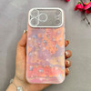 قاب گوشی iPhone 17 Pro Max آیفون فانتزی ماربل لاکچری کرومی محافظ لنزدار اکلیلی طرح گل کد 113992