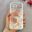 قاب گوشی iPhone 17 Pro Max آیفون فانتزی ماربل لاکچری کرومی محافظ لنزدار اکلیلی طرح پروانه کد 113999