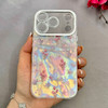 قاب گوشی iPhone 17 Pro آیفون فانتزی ماربل لاکچری کرومی محافظ لنزدار اکلیلی طرح گل کد 114005
