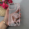 قاب گوشی iPhone 14 Pro Max آیفون اورجینال نگین دار لاکچری الکتروپلیتینگ طرح گل صورتی کد 111646