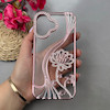 قاب گوشی iPhone 17 آیفون اورجینال نگین دار لاکچری الکتروپلیتینگ طرح گل صورتی کد 111660